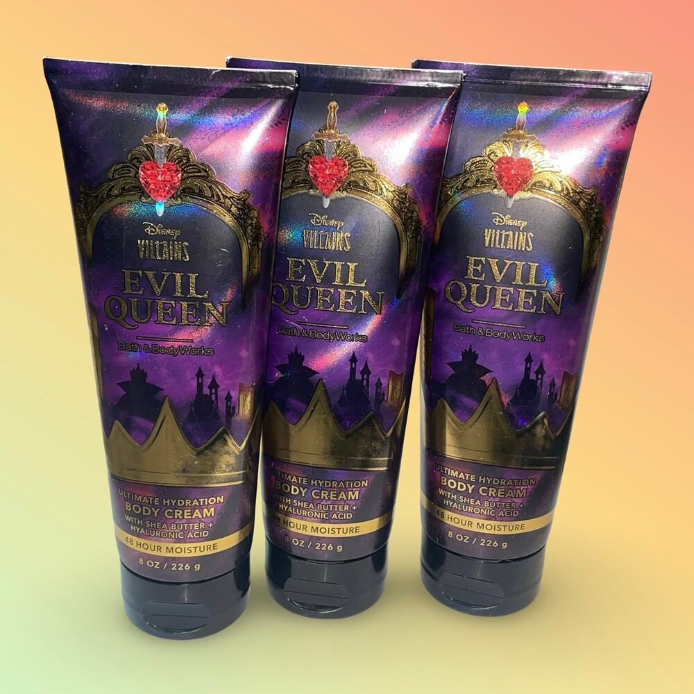Bath Body Works Disney Villains Evil Queen Body Cream Lotion Halloween Lot of 3